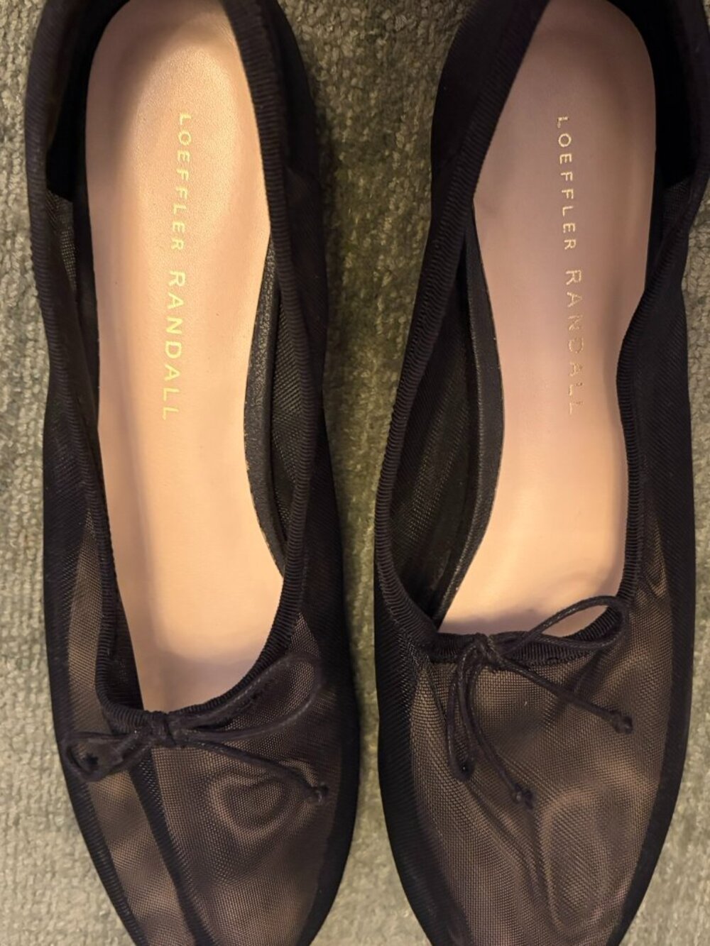 Loeffler Randall Black Sheer Mesh Ballet Flats Size 7
